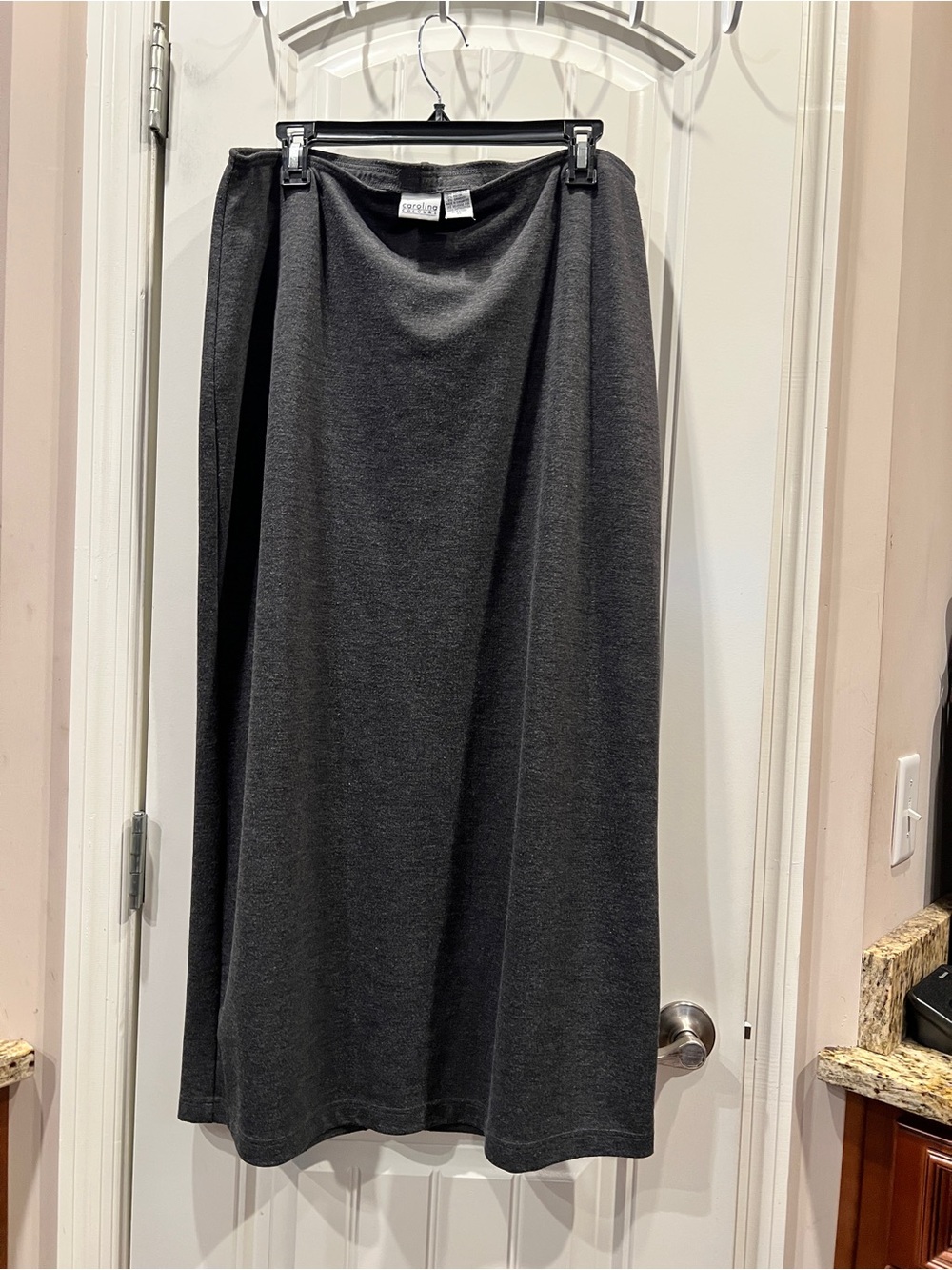 Carolina Colours Charcoal Gray Midi Knit Skirt Sz XL